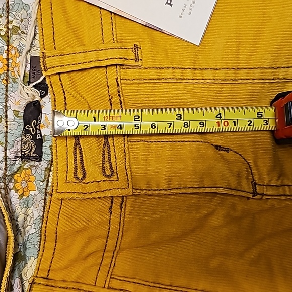 prAna Suki Corduroy Mustard Gold Shorts Low Rise Bottoms Fall Women's Sz 6 NWT - Picture 12 of 13